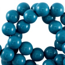 Acrylic beads 4mm round Shiny Skydiver blue